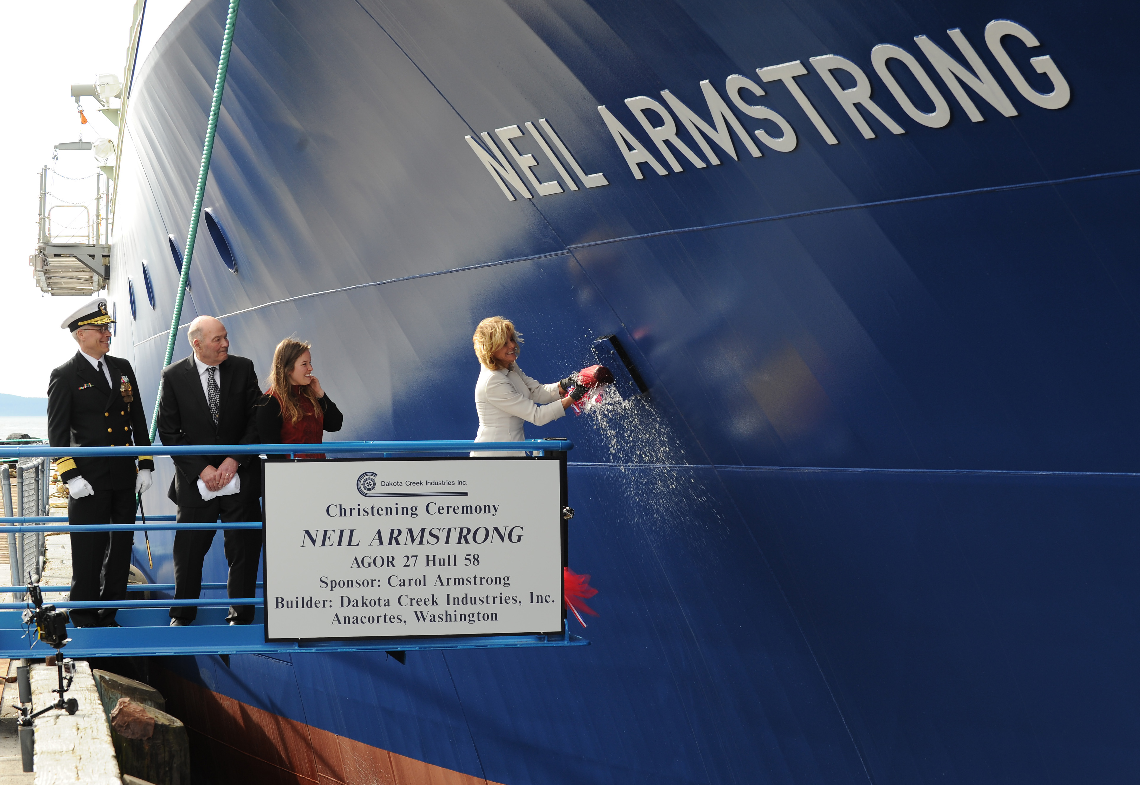 US Navy Names Research Ship for First Moonwalker Neil Armstrong